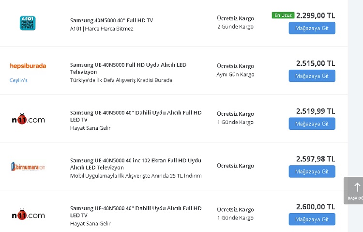 Samsung tv piyasadan ne kadar ucuz kac lira ucuz mu ne kadar pahali