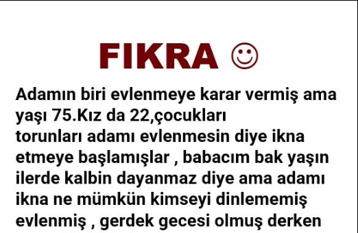 Adam 75 yaşında evlenmeye karar verir