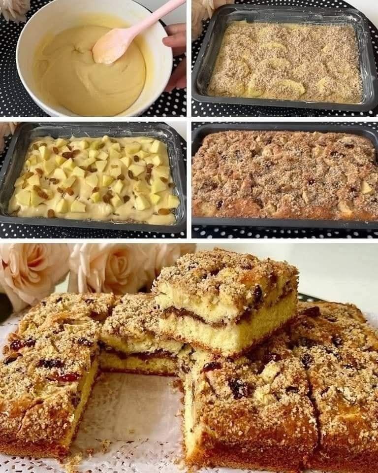 Elmalı cevizli üzümlü kek