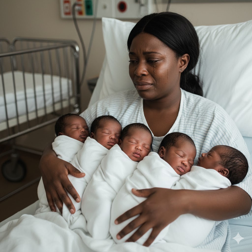 Beş bebek doğduktan hemen sonra baba Bunlar benim değil diye fısıldadı ve dışarı çıktı