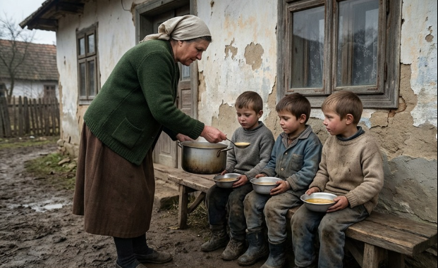 Yoksul bir kadın üç yetime acıdı ve onlara sıcak çorba verdi