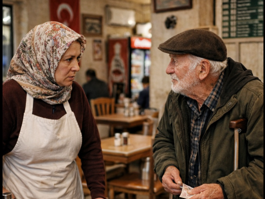 Parası olmayan yaşlı bir adama bedava akşam yemeği verdim