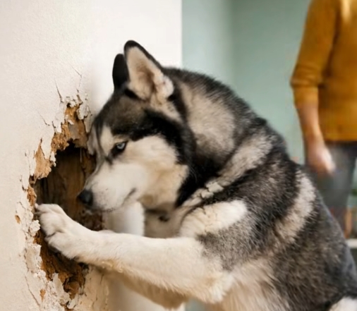 Köpeğim sekiz aylık kızımın beşiğinin arkasındaki duvarı