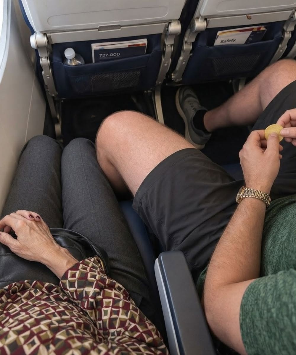A Man Kept Manspreading Into a Woman’s Plane Seat for Hours – When He Returned From the Restroom, He Shouted, ‘What the Hell Did You Do?!’