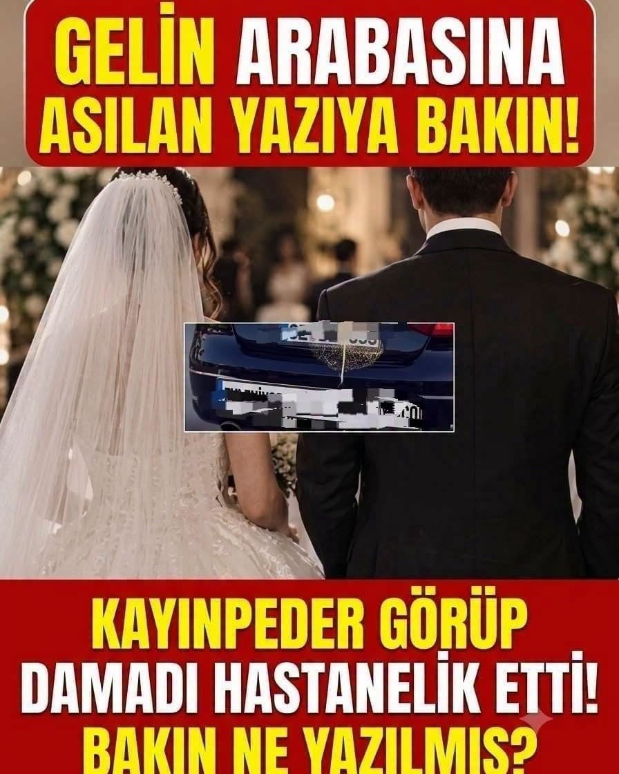 Gelin arabasına asılan olarak gören kayınpeder damadı hastanelik etti